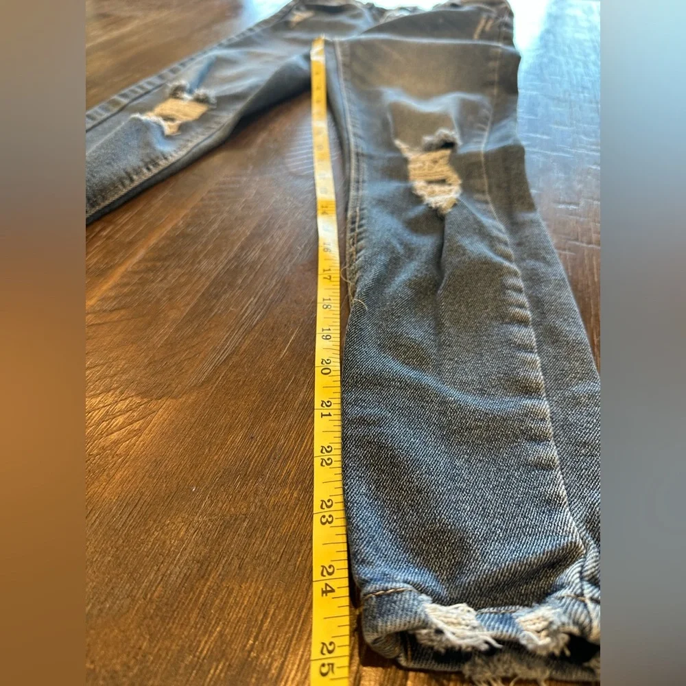 High Rise Distressed Denim Jeans - Picture 6 of 12